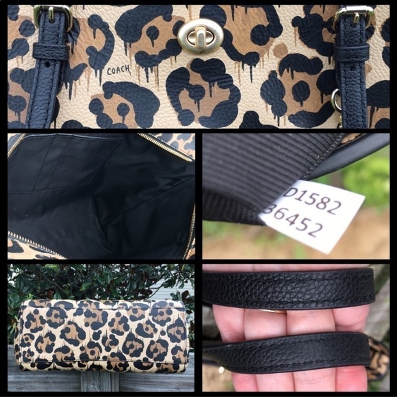 Coach Wild Beast Cheetah Animal Print Turnlock Tote - Picture 3 of 3